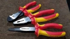 3pc VDE Insulated 1000V High Voltage Side Cutter Combination Long Nose Plier Set