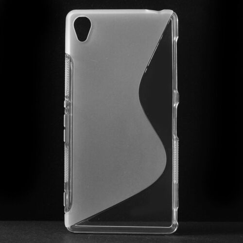 Sony Xperia Z3 Handy Tasche TPU Case S Curved Line Linie Welle Hülle Transparent - Bild 1 von 5