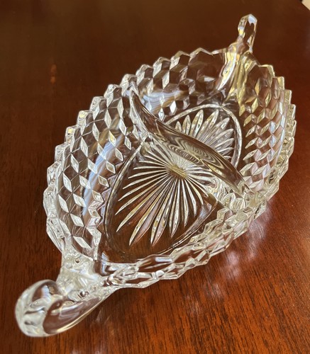 Vintage Fostoria American Crystal 12" Divided Relish Dish Boat Cubes #5307 Bowl - Picture 4 of 9