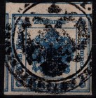 Österreich 1858: 1 Kr Zeitungsstpelm. Type I (ANK 2 I) gest. (ANK 275 €) Attest