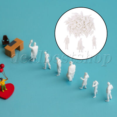 100 x Unpainted Figures People Architectural Miniature Models 1:87 Scale