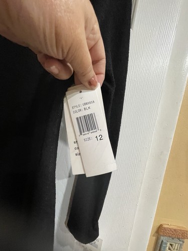 David Meister Dress Black Drape Neck Size 12 Long Sleeve New NWT - Picture 5 of 12