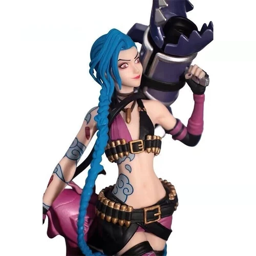 League of Legends Arcano Con Caja Jinx Tres Cañones Pluma Figura Colección LOL - Imagen 5 de 7