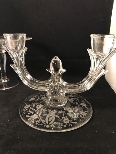 NEW MARTINSVILLE /VIKING GLASS PRELUDE COMPOTE CANDELABRA MAYONNAISE BOWL PLATE - Picture 9 of 12