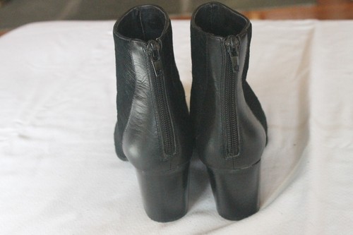 Scarpe stivaletti neri in pelle con cerniera posteriore Vaneli taglia 7,5 M - Foto 7 di 10