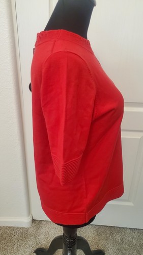 Pendleton Woolen Mills Silk Blend Red Blouse Size Large Short Sleeve NWT - Picture 7 of 10