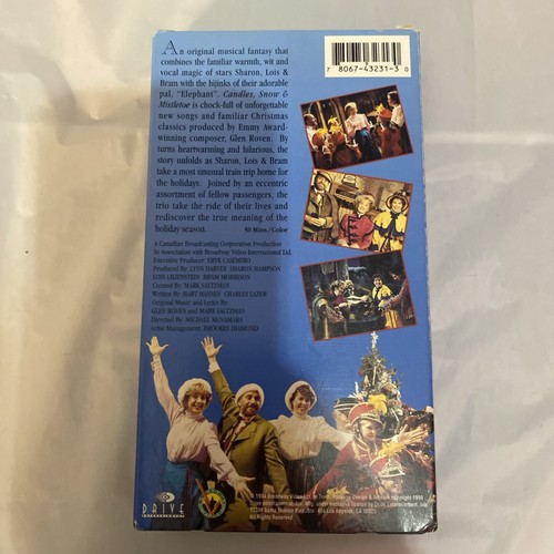 Sharon, Lois  Bram - Candles, Snow and Mistletoe (VHS, 1994) HTF Rare - Picture 2 of 3