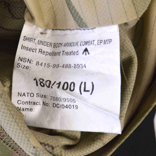 British Army Combat Shirt UBACS 180/100 Large MTP Camo Green Beige Zip - Picture 9 of 9