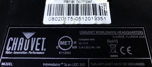 2-CHAUVET PROFESSIONAL INTIMIDATOR LED 300 GREAT WORKING CONDITION. FULLY TESTED - Picture 23 of 23