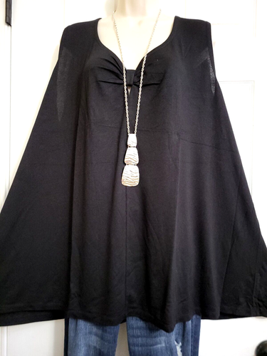 Lane Bryant NWT Keyhole Neckline Stretch Tank Top Plus 34/36 5X Black