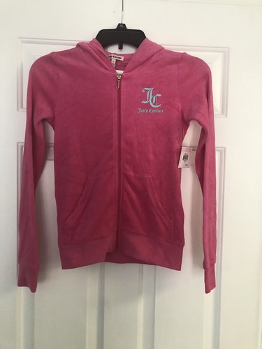 NEU JUICY COUTURE Mädchen Gr. 12 Frottee schockierend rosa Robertson Trainingsjacke Kapuze