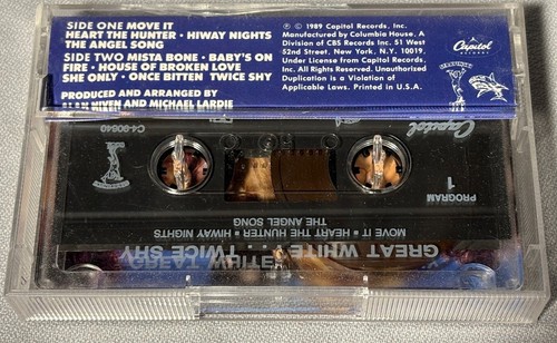 TAPE GREAT WHITE Twice Shy (Audio Cassette, CRC 1989) EX - Picture 2 of 4