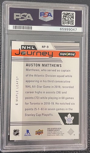 2019-20 Upper Deck Synergy NHL Journey 2018-19 /799 Auston Matthews #NP-9 PSA 10 - Picture 2 of 2
