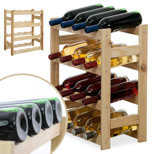 Weinregal Flaschenregal Flaschenständer für 12-91 Flaschen Kiefer Holz RW1 Farbe - Bild 5 von 31
