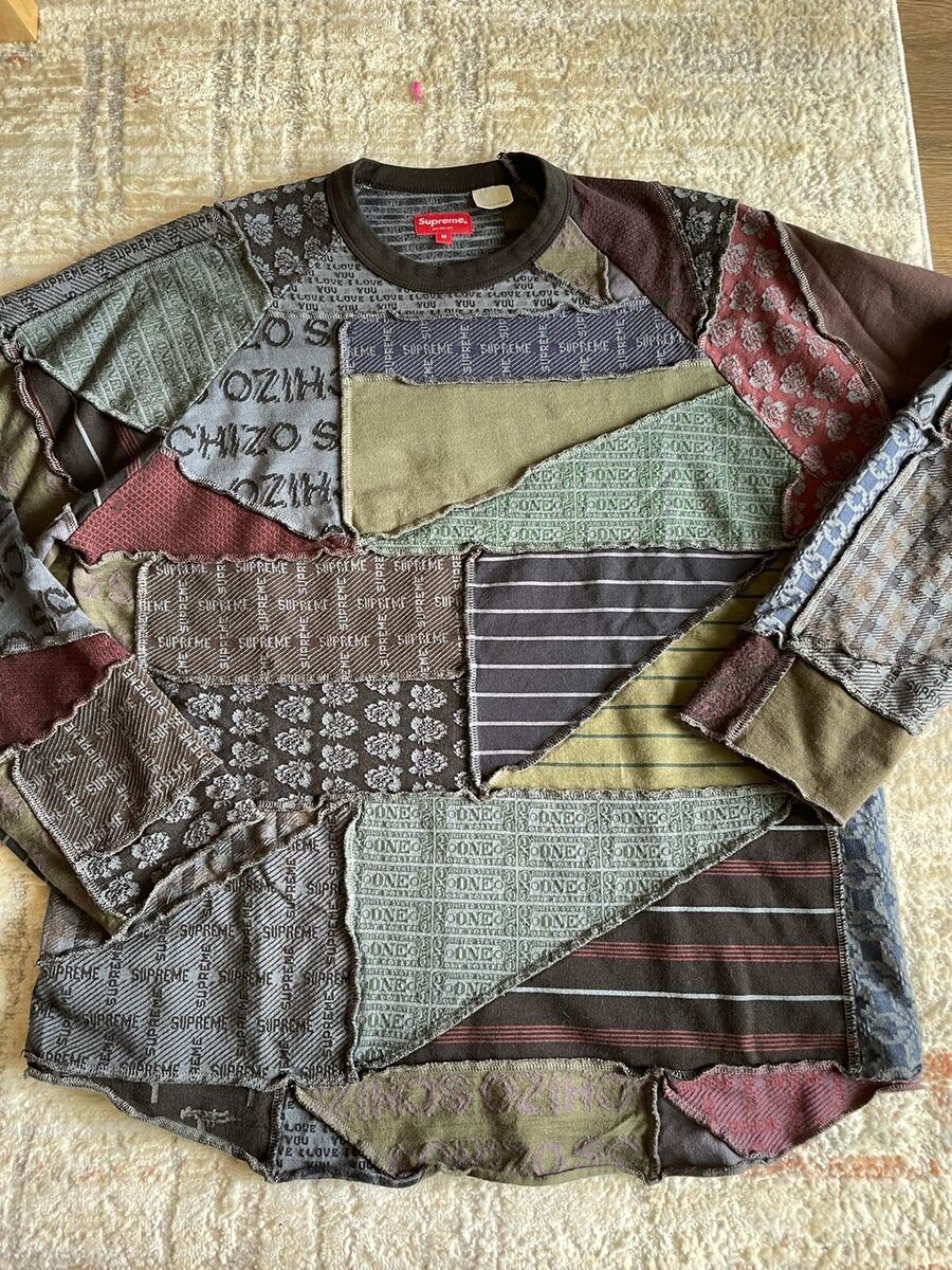 Supreme Schizo Jacquard Patchwork L/S Shirt Sweater M Box Logo Tee SS23 In  hand