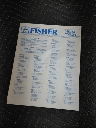 FISHER Vintage Stereo Boombox PH-463 Original Operating Instructions Manual - Picture 6 of 9