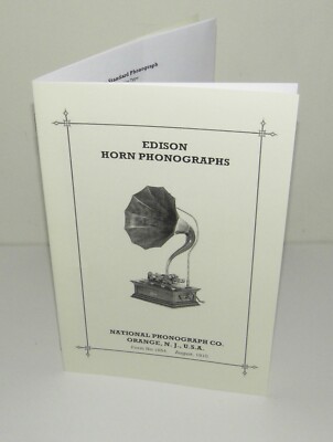 Edison Horn Phonograph Catalogue 1910 Reproduction