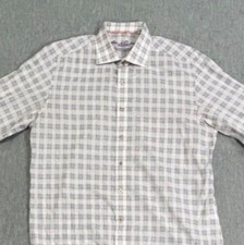 Robert Graham Exclusive Shirt Mens Large White Geometric Flip Cuff Button Up