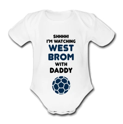PSYCHOBABY WEST BROM Strampler Baby Weste mitwachsen Geschenk beobachten mit Papa etc Fußball @WBA@
