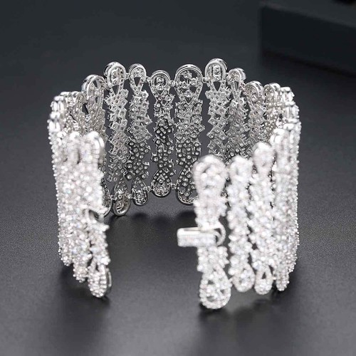 Super Twinkling Top Quality All Cubic Zirconia CZ Bangle Bracelet Wedding Party - Picture 3 of 5