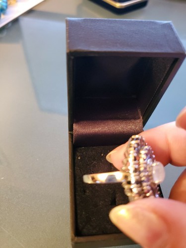 Anillo Colleen Lopez piedra lunar y tanzanita plata esterlina talla 8 nuevo sin etiquetas $225 - Imagen 5 de 8