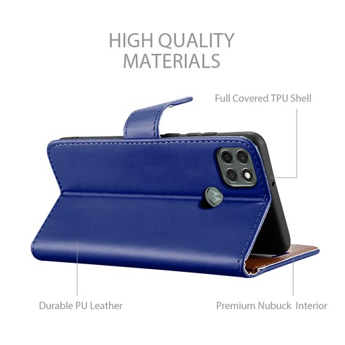 For Motorola Moto G9 Power Phone Case Leather Wallet Flip Folio Stand View Cover - Picture 28 of 72
