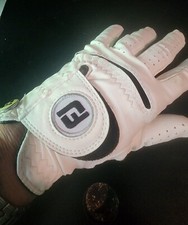 FOOTJOY WEATHERSOF WOMEN'S GOLF GLOVE LEFT HAND WHITE LEATHER SZ Large