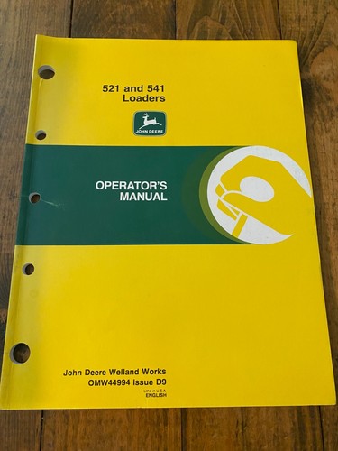John Deere 521 & 541 Loaders Operator's Manual - Picture 1 of 2