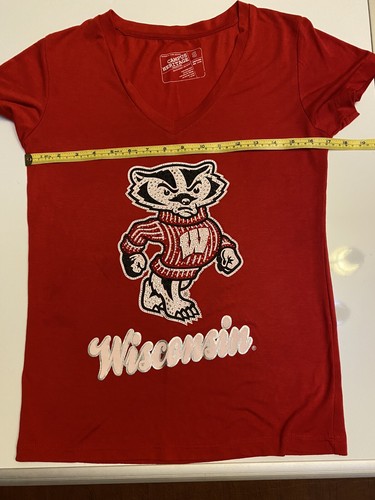 Women's Campus Heritage Red Wisconsin Badgers T Shirt Size Small - Picture 7 of 7