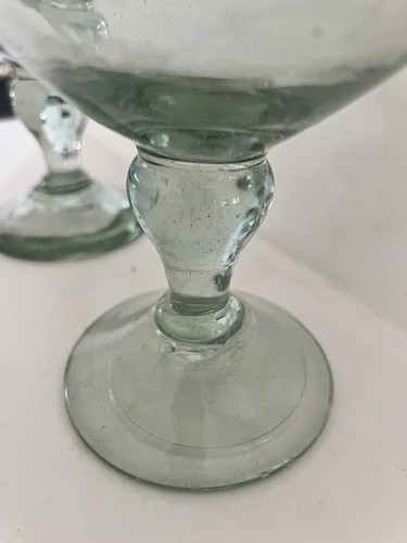 Hand Blown Large Heavy Bubble Seed Margarita Frozen Drink Glass 21 Oz Goblet - Picture 20 of 21