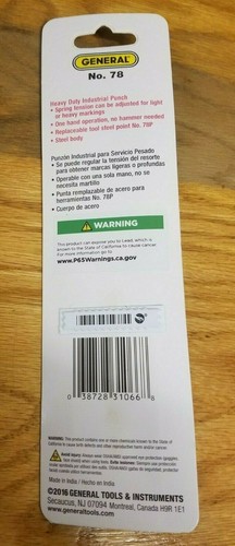 GENERAL Tools #78 Heavy Duty Automatic Center Punch - Picture 3 of 3