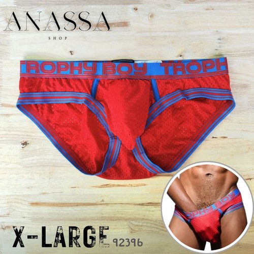 Andrew Christian Sexy Underwear Almost Naked Trophy Boy Mesh Brief, Red, X-Large