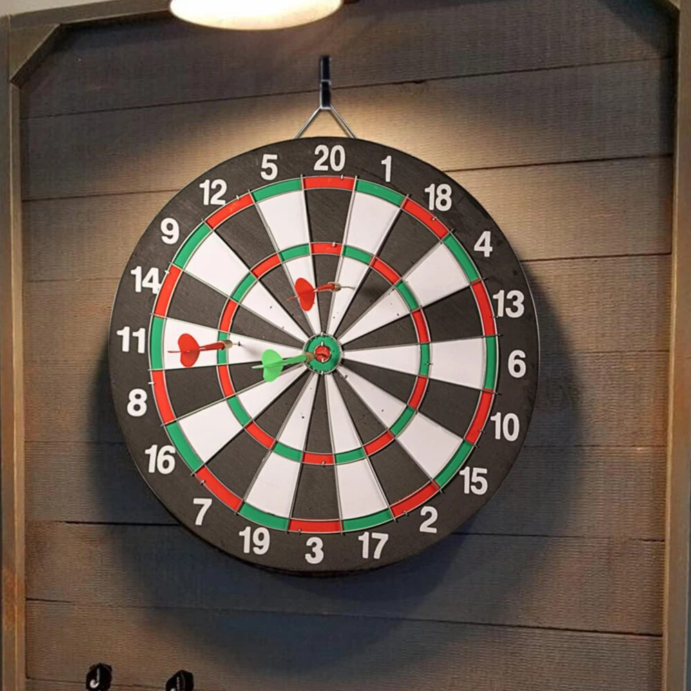 Large Full Size Dartboard Set 6 Darts Fun Family Dart Board Game Adult