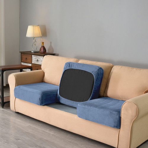 1/2/3 Seater Sofa Velvet Stretch Sofa Slipcover with Cushion & Backrest Cover - Picture 78 of 223