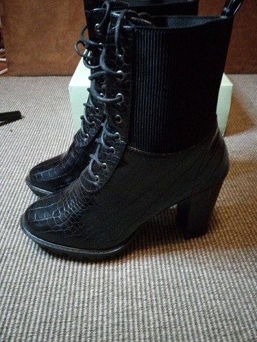 Nadia FTF Ankle Boots, Black Croco, Women's 10 W - Picture 9 of 13