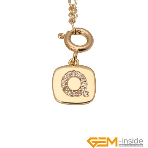 14K Gold Filled Initial Letter A-Z CZ Pendant Charms Necklace for Jewelry Making - Picture 44 of 63