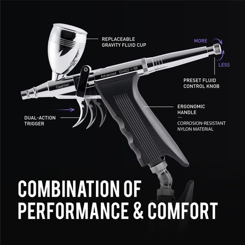 Aerógrafo tipo gatillo Gaahleri GHAD-68 Advanced 0,35 mm y 0,5 mm - EE. UU. - Imagen 4 de 7