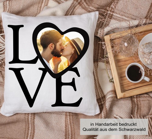 KUSCHELKISSEN, FOTOKISSEN, PERSONALLISIERTES LOVE KISSEN MIT BILD, DEKOKISSEN - Bild 2 von 5