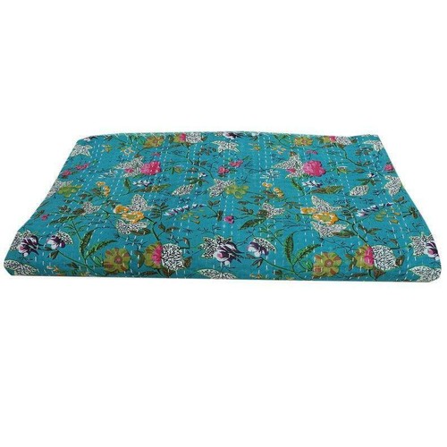 90 Zoll x 108 Zoll Böhmisch Türkis Paradies Bedruckte Tagesdecke Kantha Doppe... - Bild 3 von 4