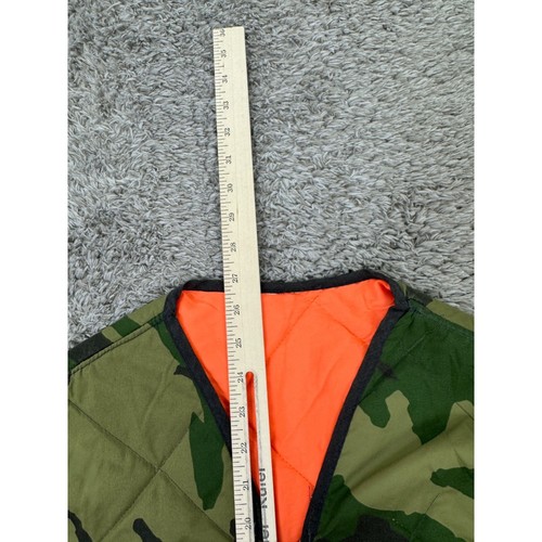 Vtg Hunting Vest Mens XL Woodland Camo Full Zip Reversible Hunters Orange 70s - Picture 6 of 9