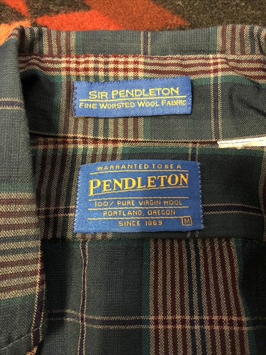 Camisa vintage para hombre Pendleton manga larga de lana Sir Pendleton talla mediana a cuadros - Imagen 6 de 7