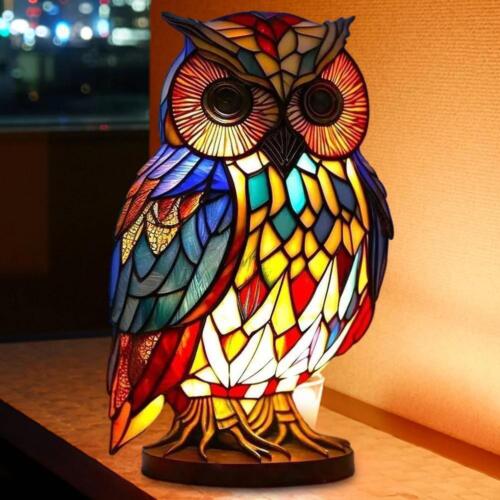 3d Animal Table Lamp Series Stained Glass Stained Night Light Retro Desk Lamps - Picture 6 of 15