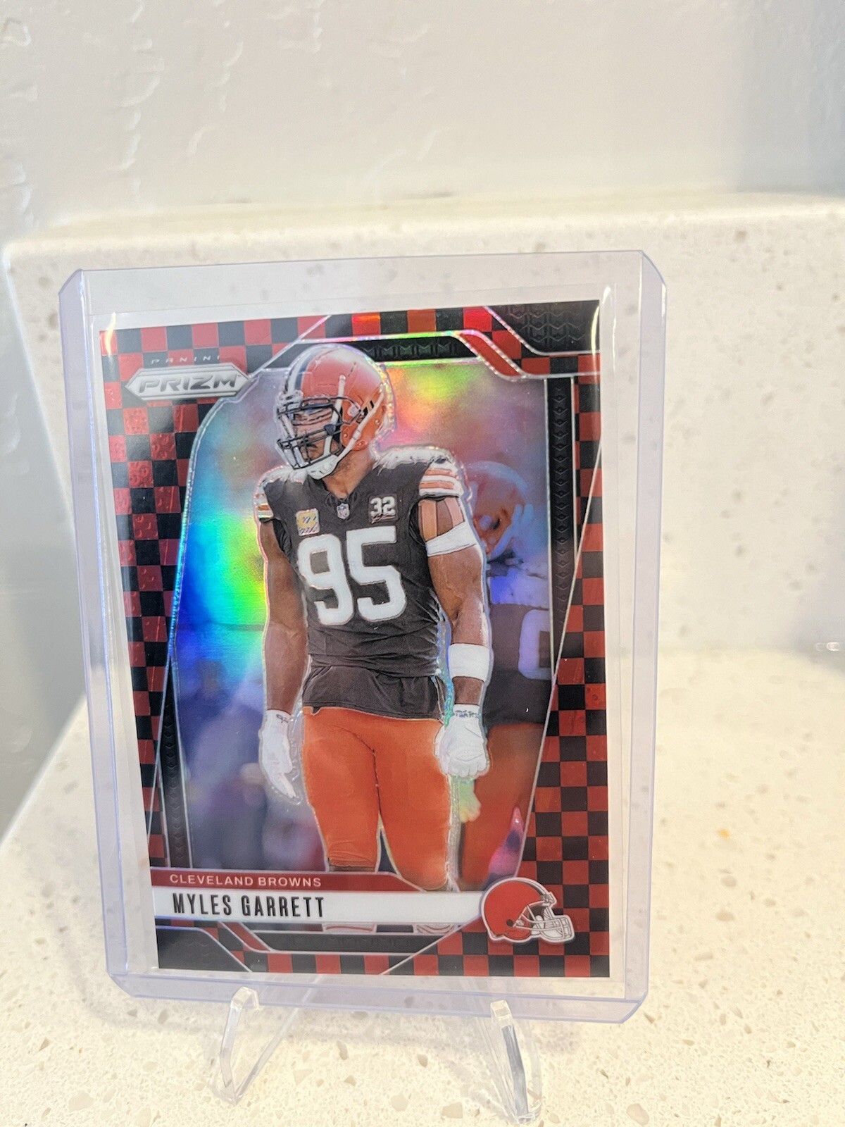 2024 Panini Prizm Football MYLES GARRETT SSP Red/Black Checkerboard #69 Browns