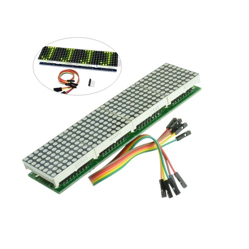 MAX7219 4 In 1 LED Display Microcontroller+5P Line Dot Matrix Module For Arduino - Picture 54 of 56