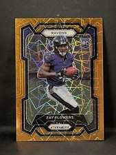 2023 Panini Prizm - ZAY FLOWERS - Orange Lazer PRIZM RC #307 Baltimore Ravens
