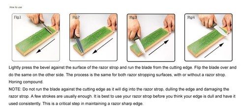 SHARPAL 205H Leather Strop Kit 8"x3" w/ Compound & Angle Guide for Knife Razor - Picture 8 of 12