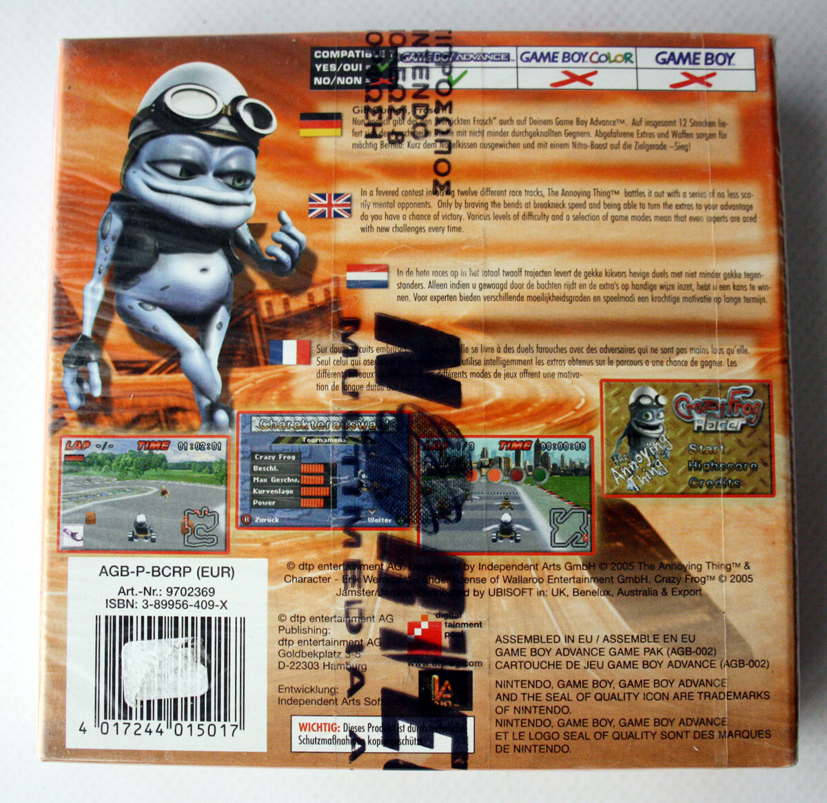 NINTENDO 2005 GAME BOY ADVANCE CRAZY FROG RACER NORTEC NEW SEALED