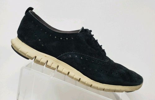 Cole Haan Zerogrand Women Black Suede Wingtip Oxford Shoe Size 10.5 B - Picture 4 of 11