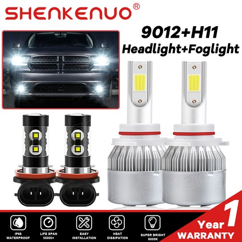 For GMC Acadia 2013 2014 2015 2016 2017 2018 Front LED Headlight+Fog Light Bulbs - Picture 1 of 12
