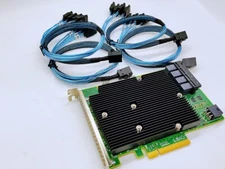 16 Port HBA Card SAS Controller PCI-E 12Gbps 9300-16I IT Mode +4*8643 SATA Cable